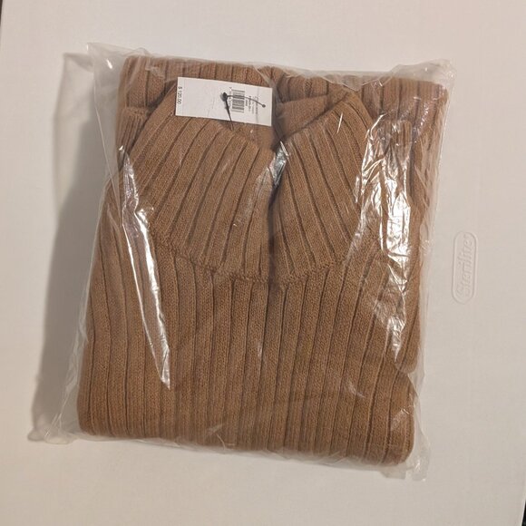 Banana Republic Ribbed Mini Sweater Dress, Dark Carmel, Medium - Picture 4 of 4